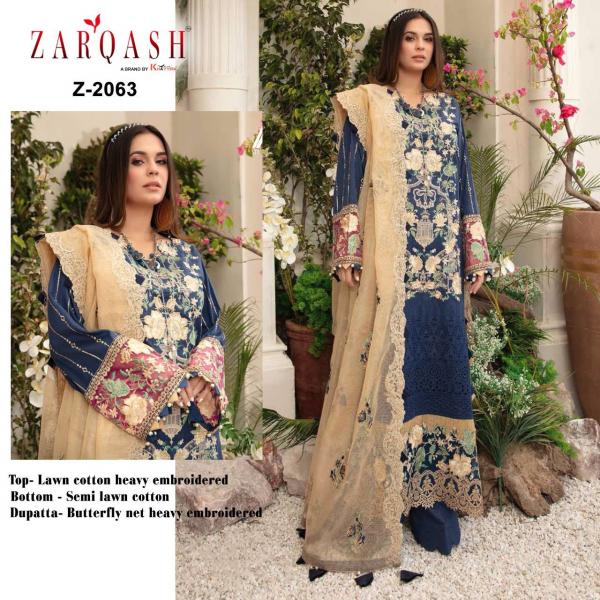 Zarqash Wisteria Designer Cotton Embroidery Pakistani Salwar 
